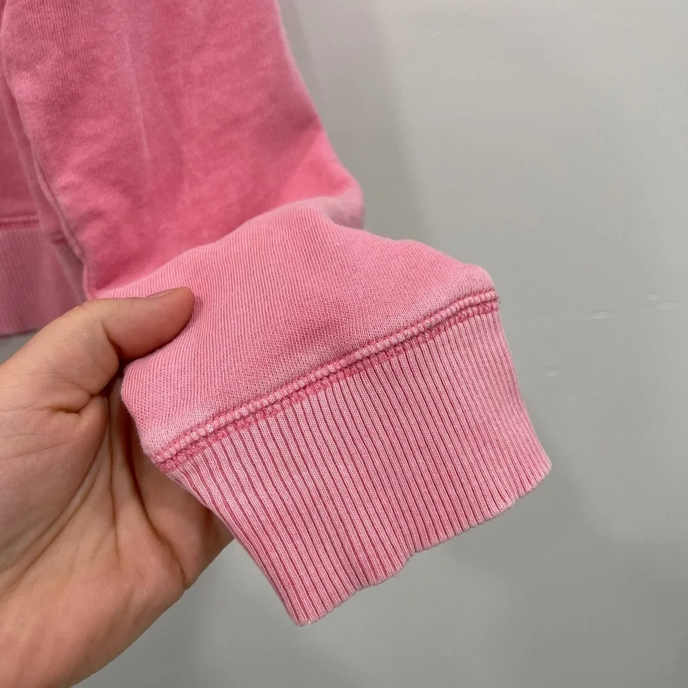 Pink VS Half-Zip Sweatshirt Long Sleeve Spell Out